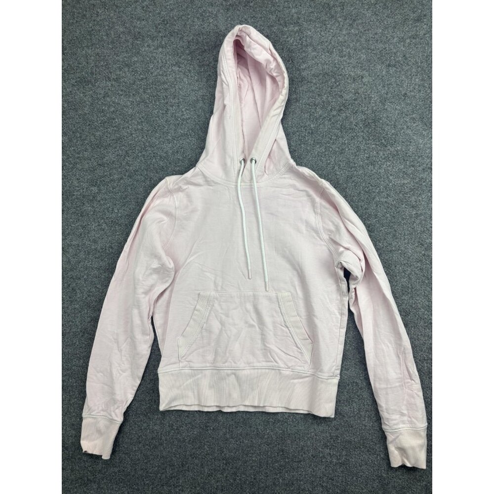 Athleta Hoodie Sweatshirt Womens Small Pink Lightweight Pullover Kangaroo Pocket